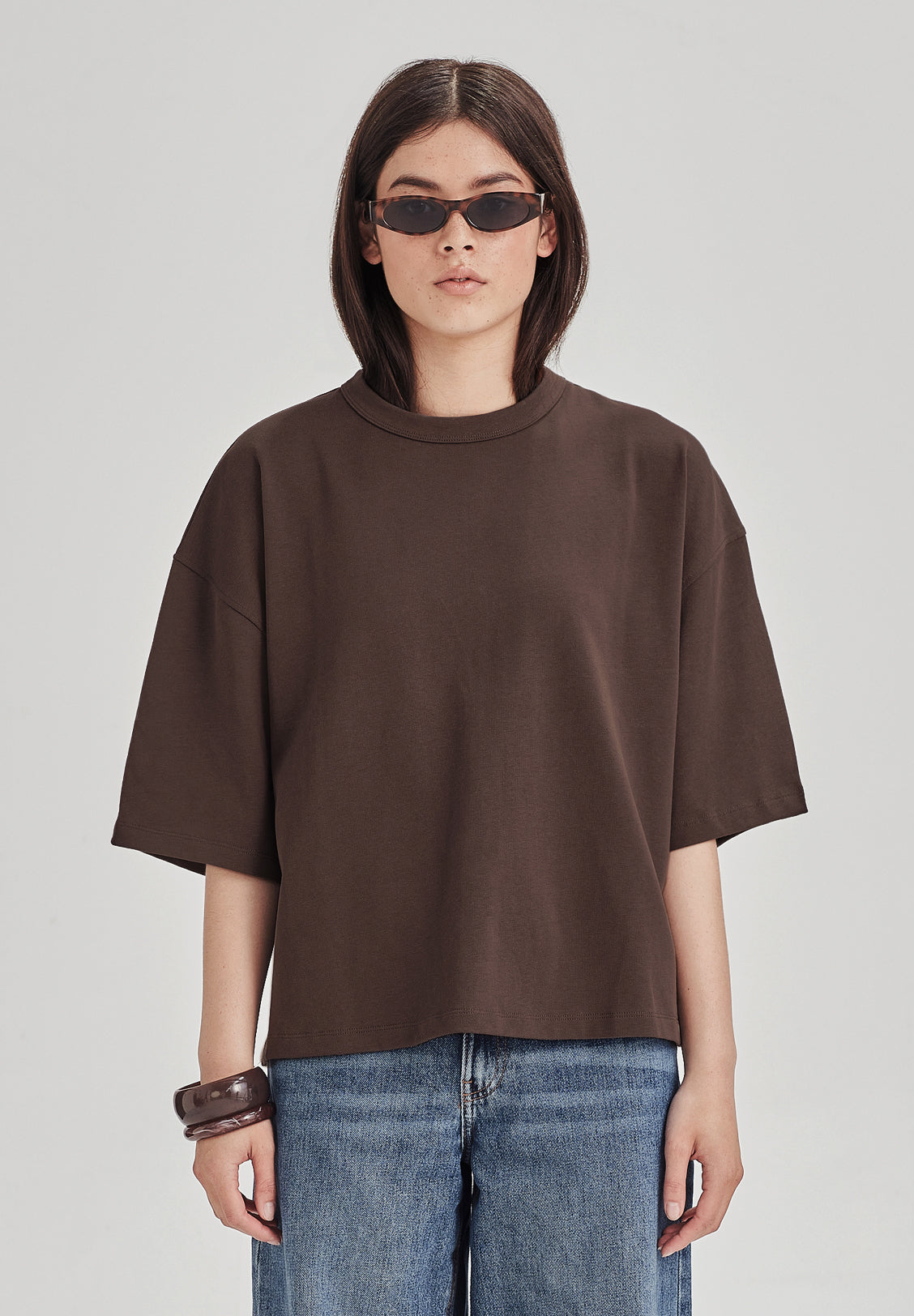 *PREORDER* HEAVY BOXY TEE, COCOA