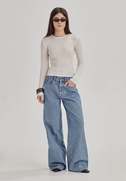 VOLUME JEAN, MID BLUE RINSE