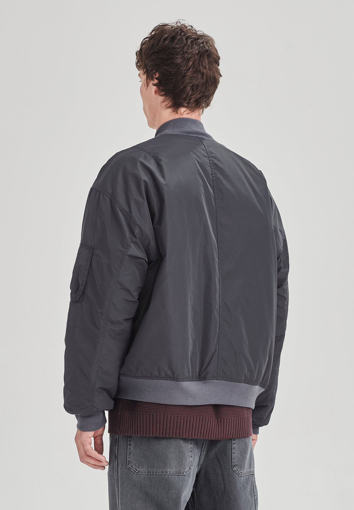 MENS BOMBER JACKET, STEEL
