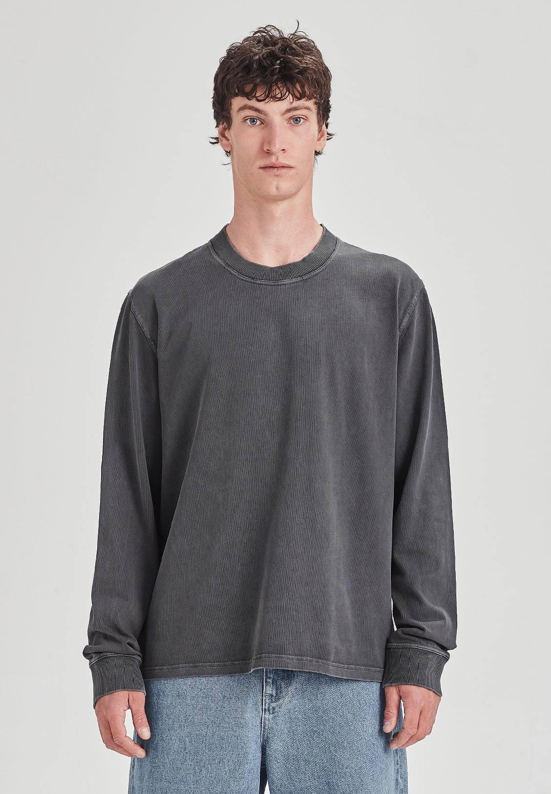 HEAVY LS TEE, VINTAGE GREY