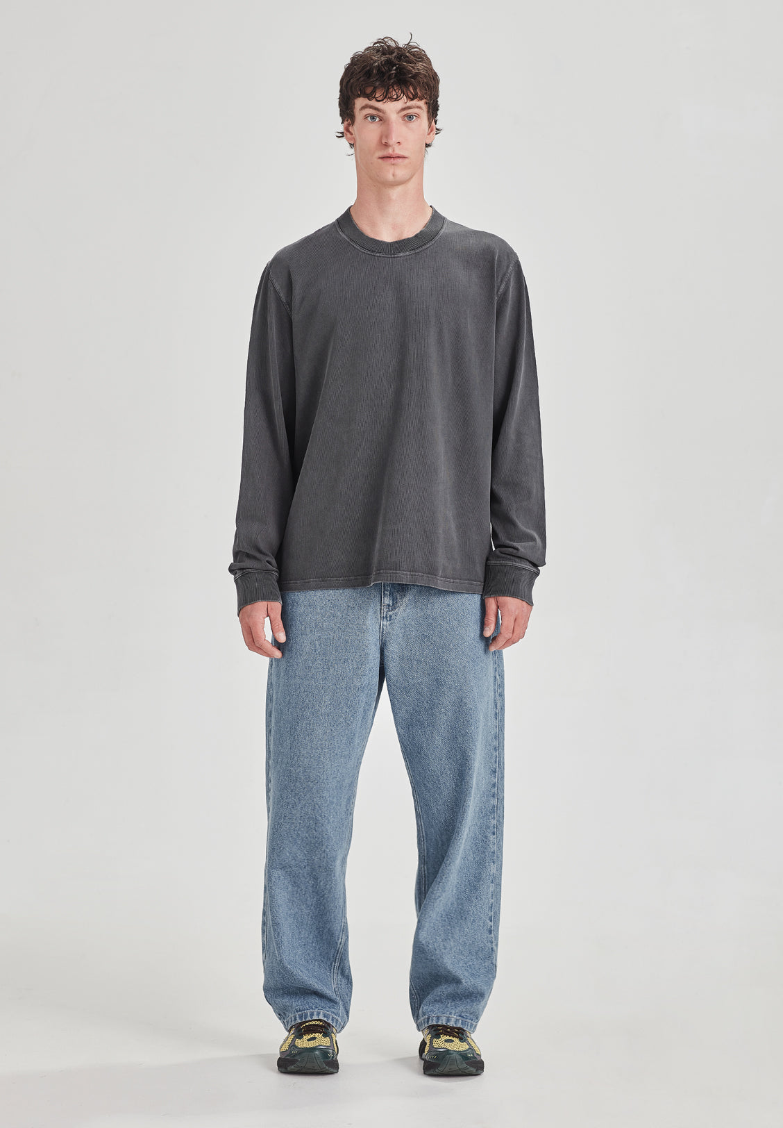 HEAVY LS TEE, VINTAGE GREY