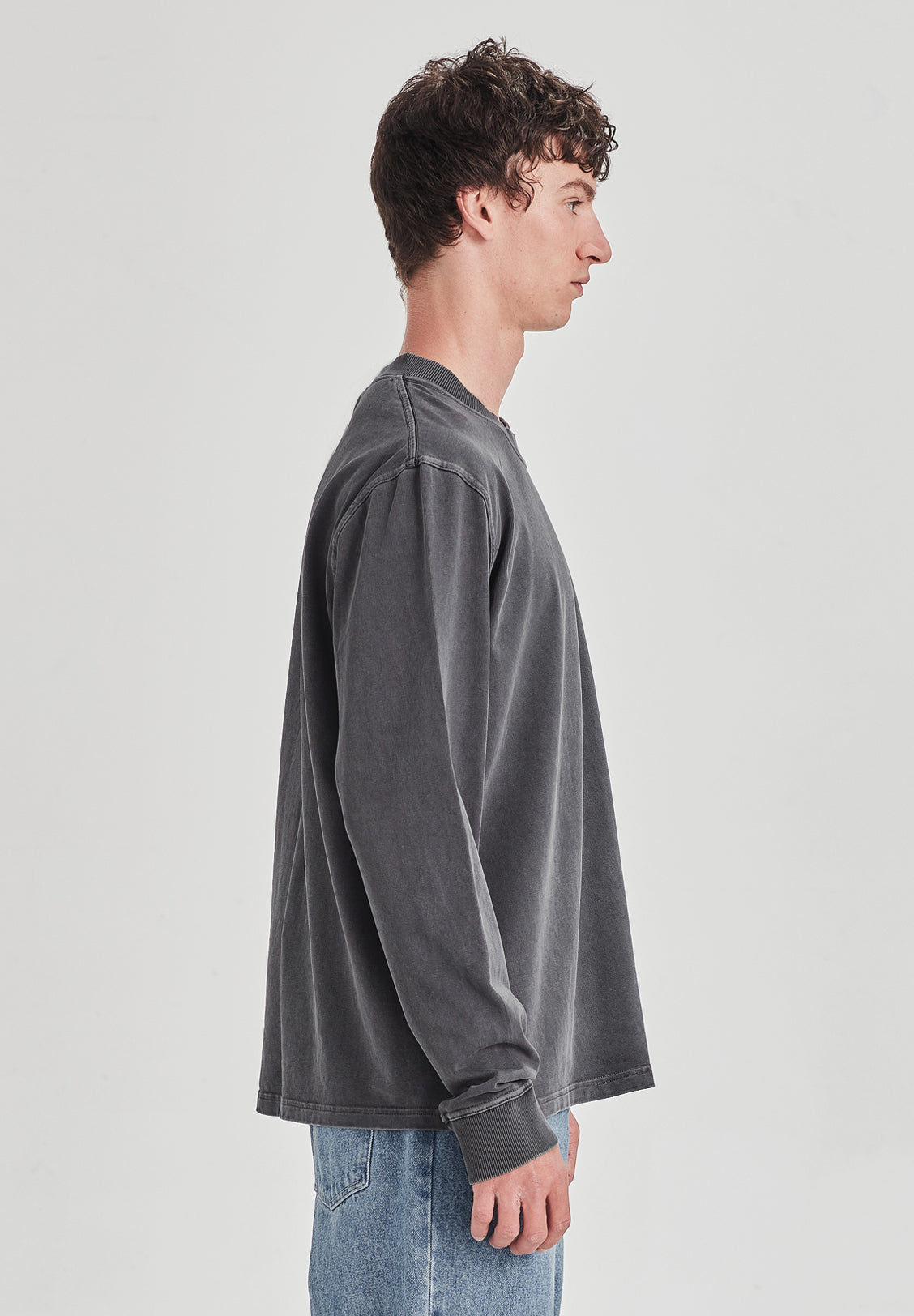 HEAVY LS TEE, VINTAGE GREY