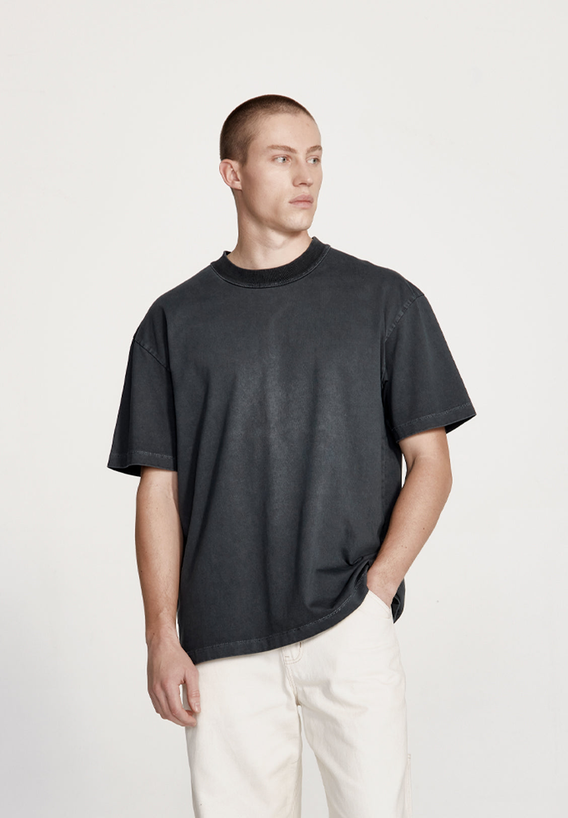 HEAVY JERSEY BOXY TEE, WHITE