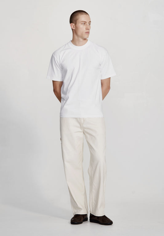 MENS RELAXED TEE, WHITE (available in Packs)