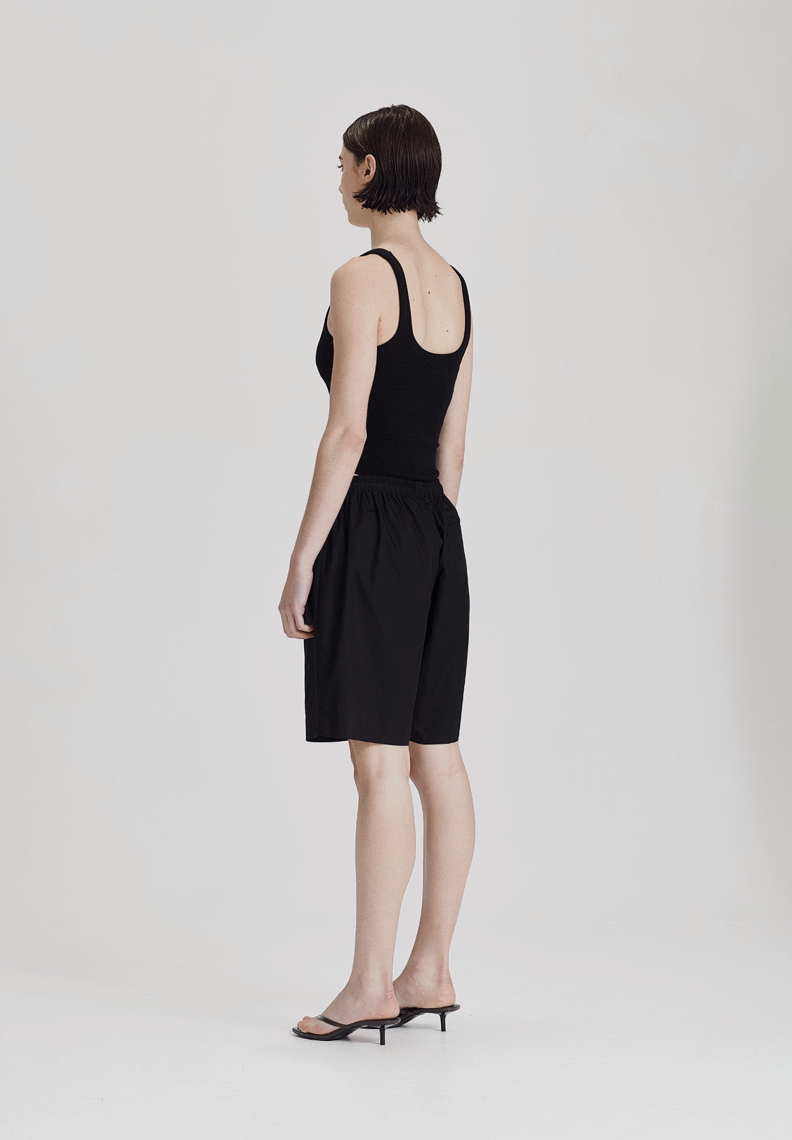 POPLIN FESTIVAL SHORT, BLACK