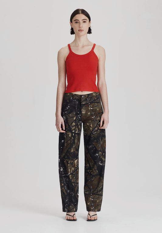 WOMENS BASE RIB THIN TANK, RED (available in Packs)