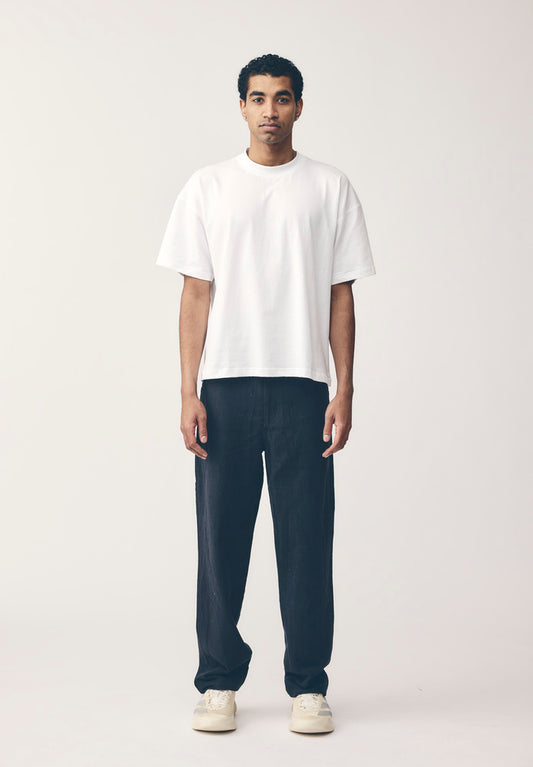LINEN/COTTON WORK PANT, BLACK