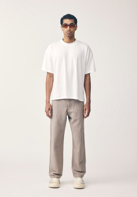 LINEN/COTTON WORK PANT, SMOKE