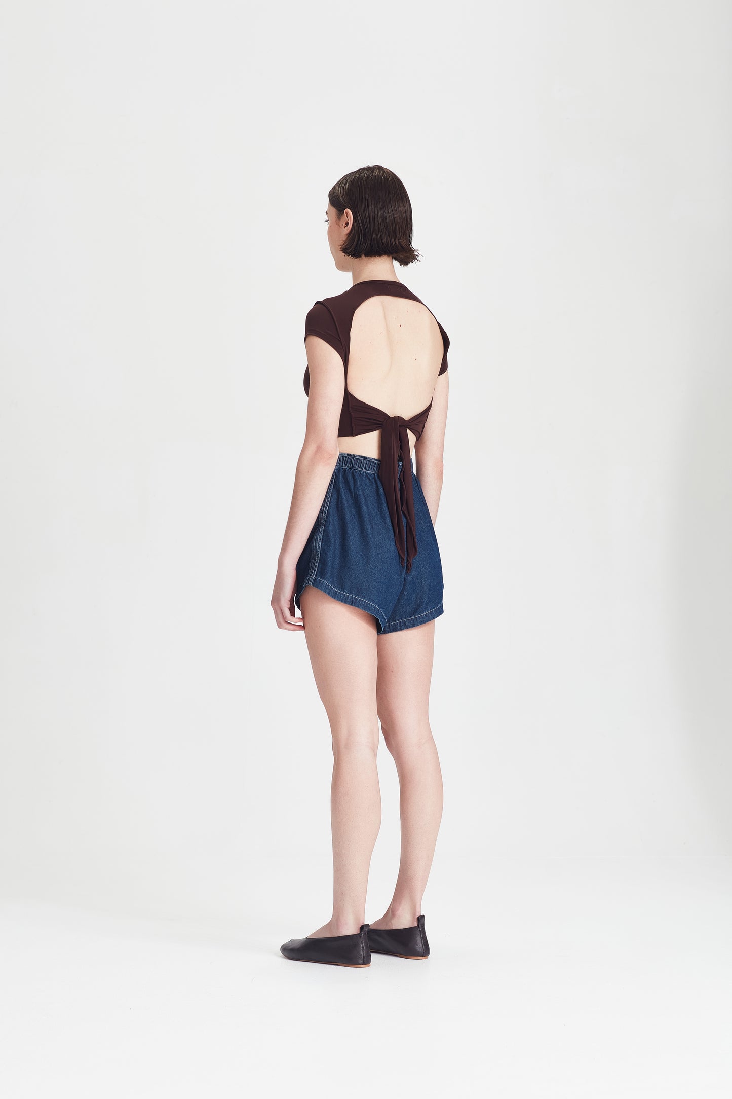 BOYFRIEND SHORT, DARK CHAMBRAY