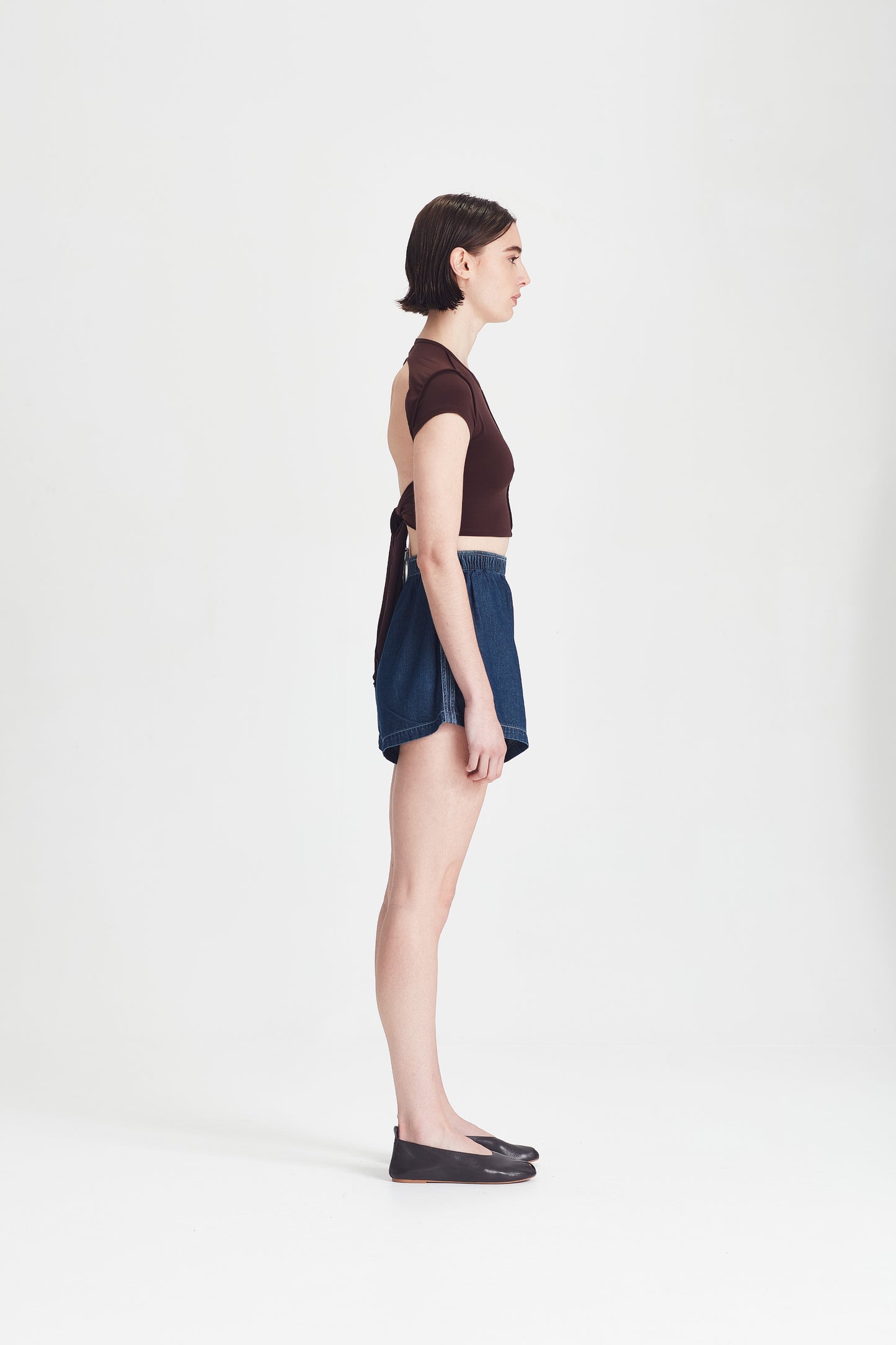 BOYFRIEND SHORT, DARK CHAMBRAY