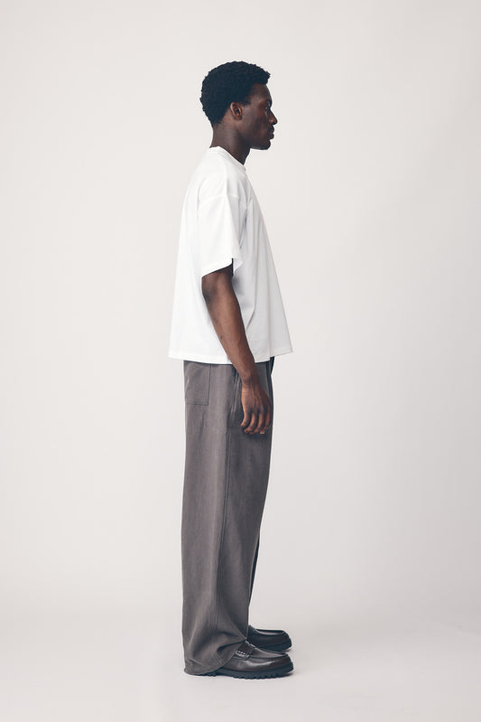 Mens Oversized Cropped Tee, White