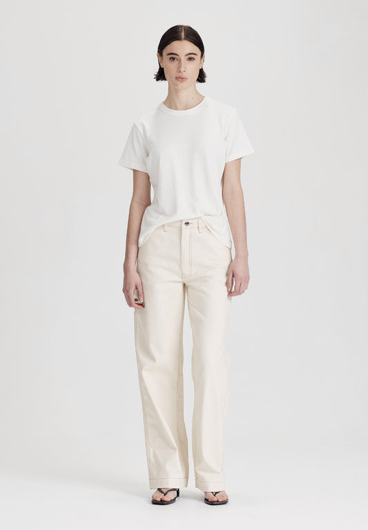 HEMP JERSEY CLASSIC TEE, RICE WHITE