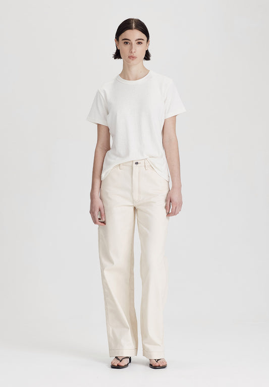 HEMP JERSEY CLASSIC TEE, RICE WHITE
