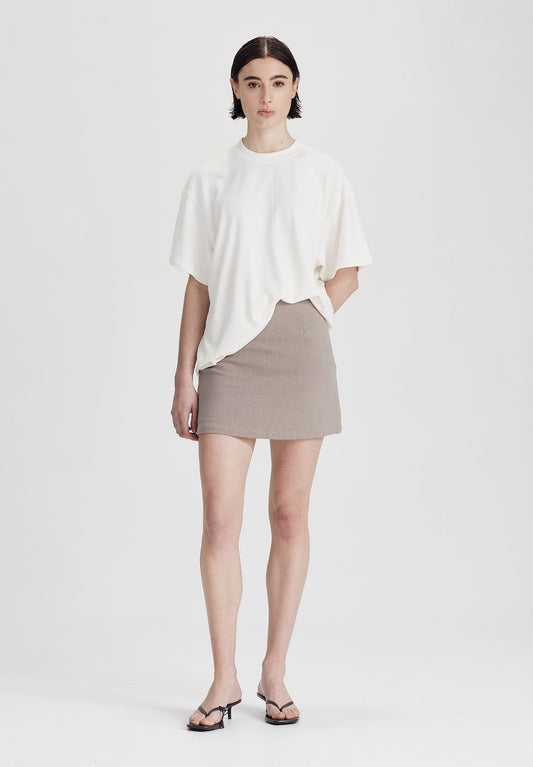 HEMP JERSEY BOY TEE, RICE WHITE