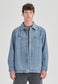 DENIM UTILITY SHACKET, MID BLUE RINSE