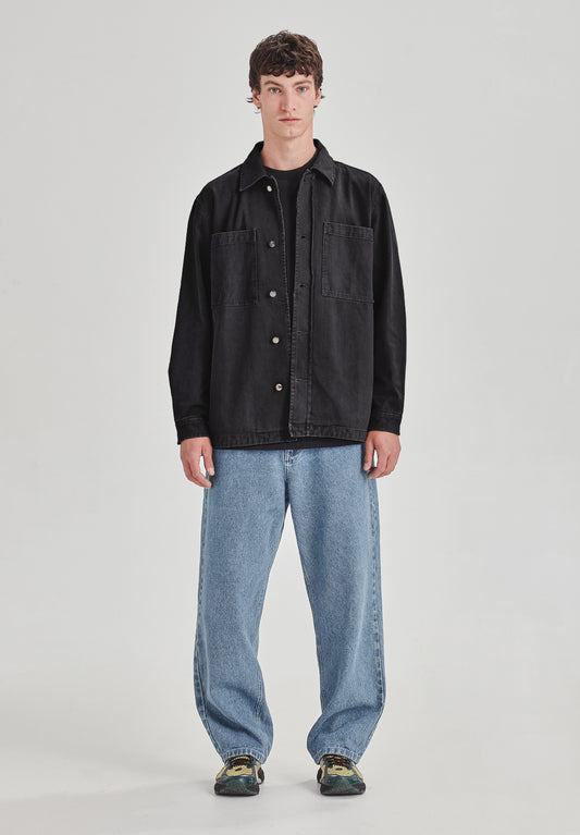 DRILL UTILITY SHACKET, VINTAGE BLACK