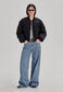WOMENS CROP BOMBER, BLACK