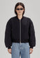WOMENS CROP BOMBER, BLACK