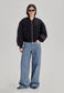 WOMENS CROP BOMBER, BLACK