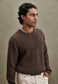 COTTON/WOOL JUMPER, COCOA