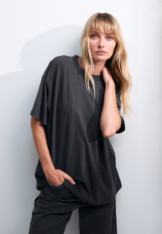 WOMENS BOY TEE, VINTAGE GREY