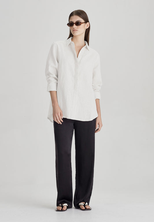 CLASSIC LINEN SHIRT, WHITE
