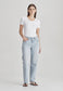 BASE RIB SCOOP TEE, WHITE