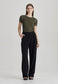 BASE RIB SS, KHAKI / CASHEW CONTRAST STITCH