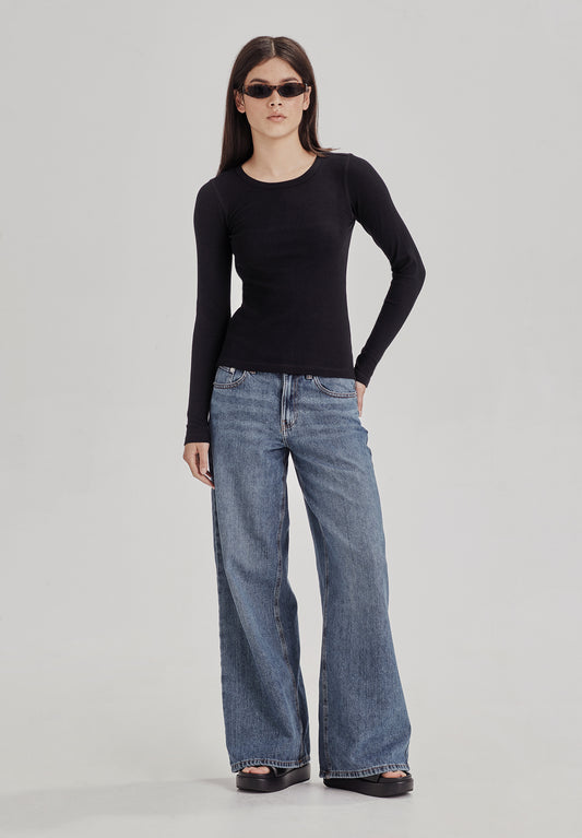 BASE RIB LS, BLACK