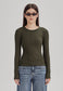 BASE RIB LS, KHAKI
