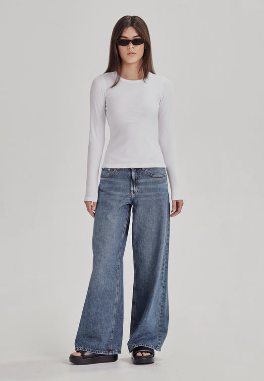BASE RIB LS, WHITE