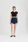 BOYFRIEND SHORT, DARK CHAMBRAY