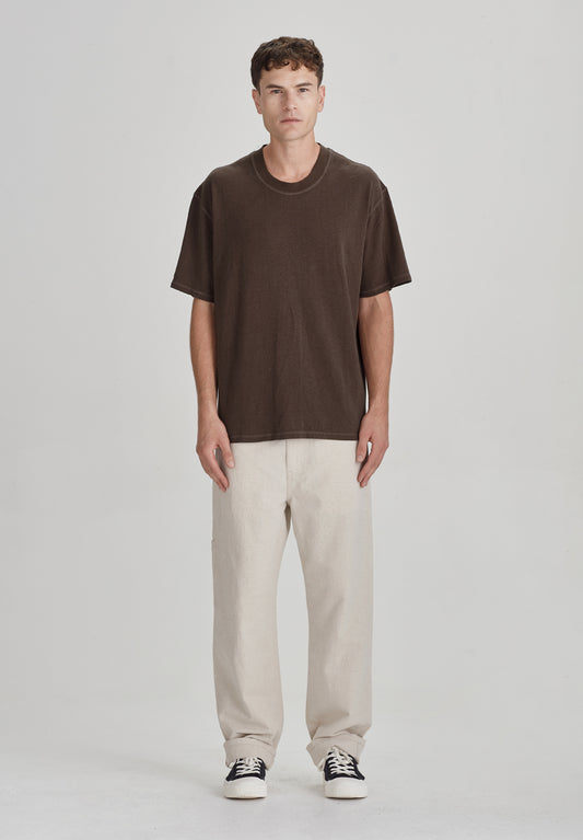 HEMP JERSEY SS TEE, COCOA