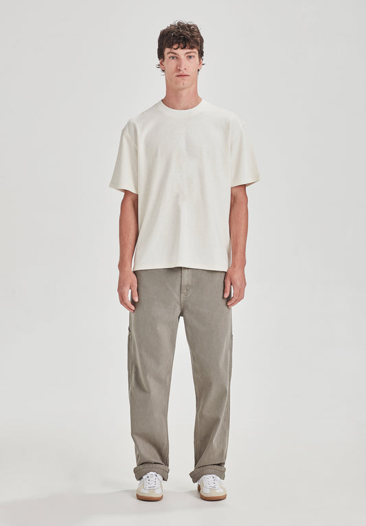 HEMP JERSEY SS TEE, RICE WHITE