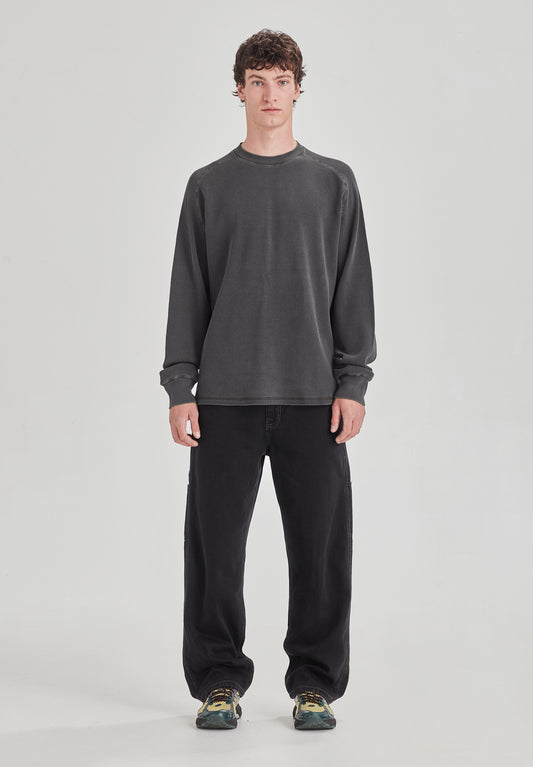 HEAVY WAFFLE LS, VINTAGE GREY