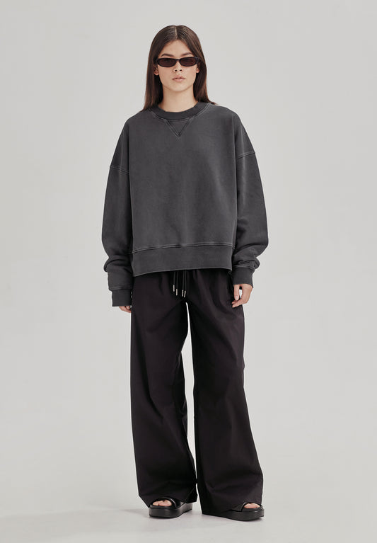 FLEECE LEISURE CREW, VINTAGE GREY