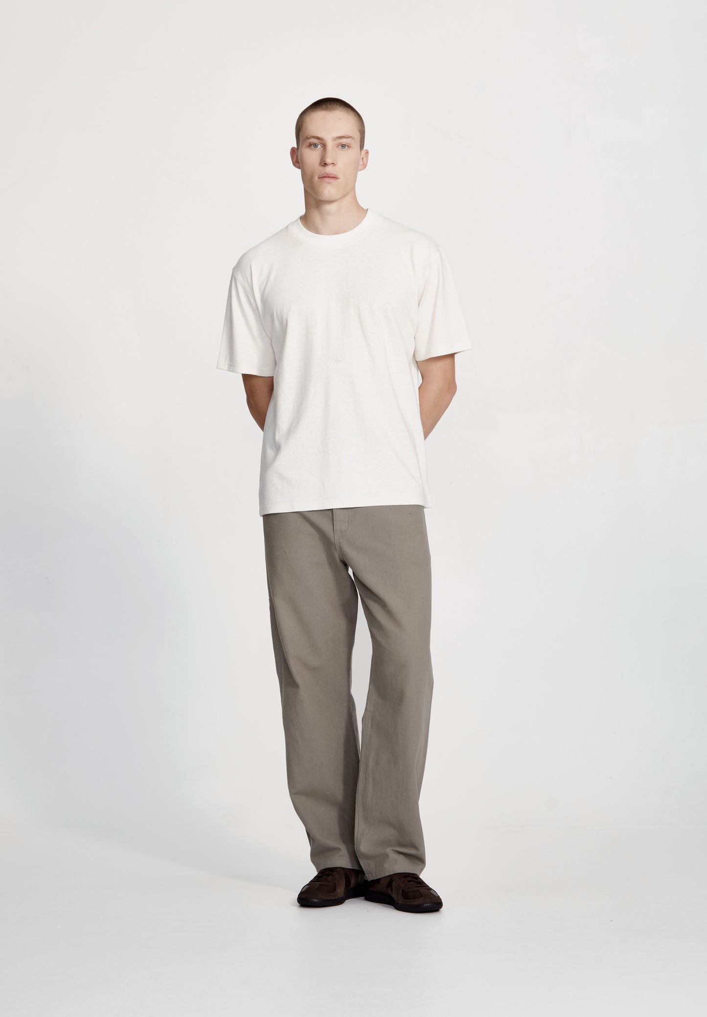 LINEN/COTTON WORK PANT, SMOKE