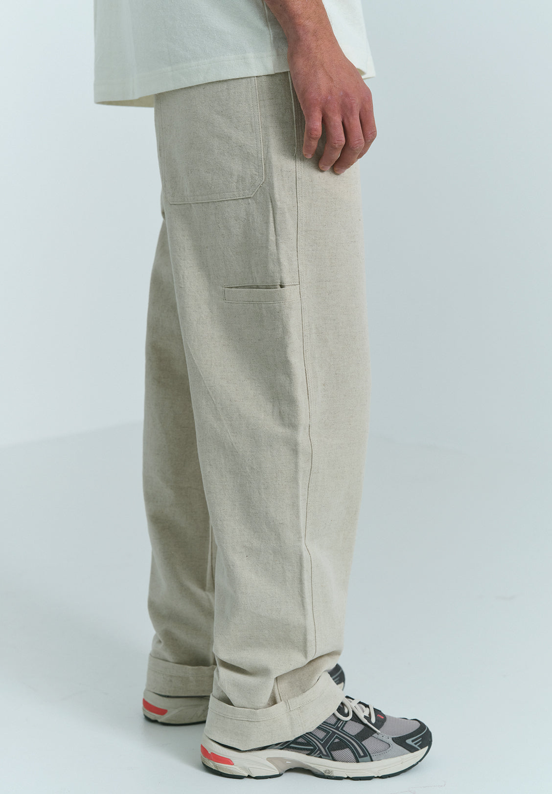 LINEN/COTTON WORK PANT, NATURAL