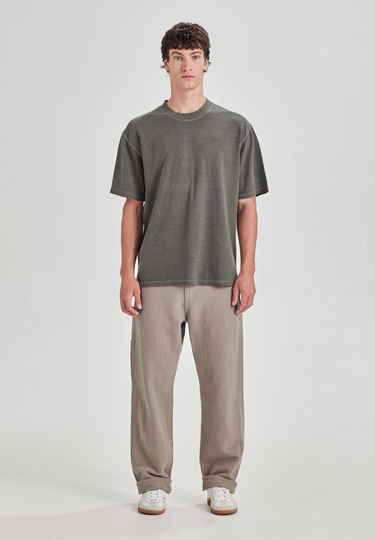 LINEN/COTTON WORK PANT, SMOKE
