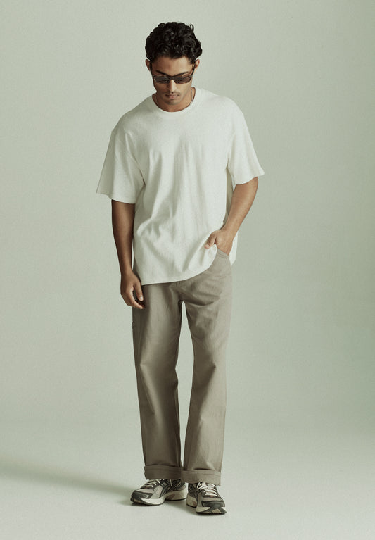 LINEN/COTTON WORK PANT, SMOKE – LAST ONES