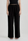 LINEN BLEND PULL ON PANT, BLACK