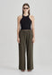 LINEN BLEND PULL ON PANT, OLIVE GREY