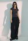 LINEN BLEND TROUSER, BLACK