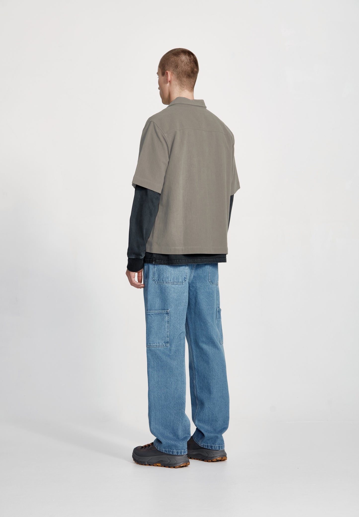 MENS BOX FIT OVERSHIRT, SMOKE