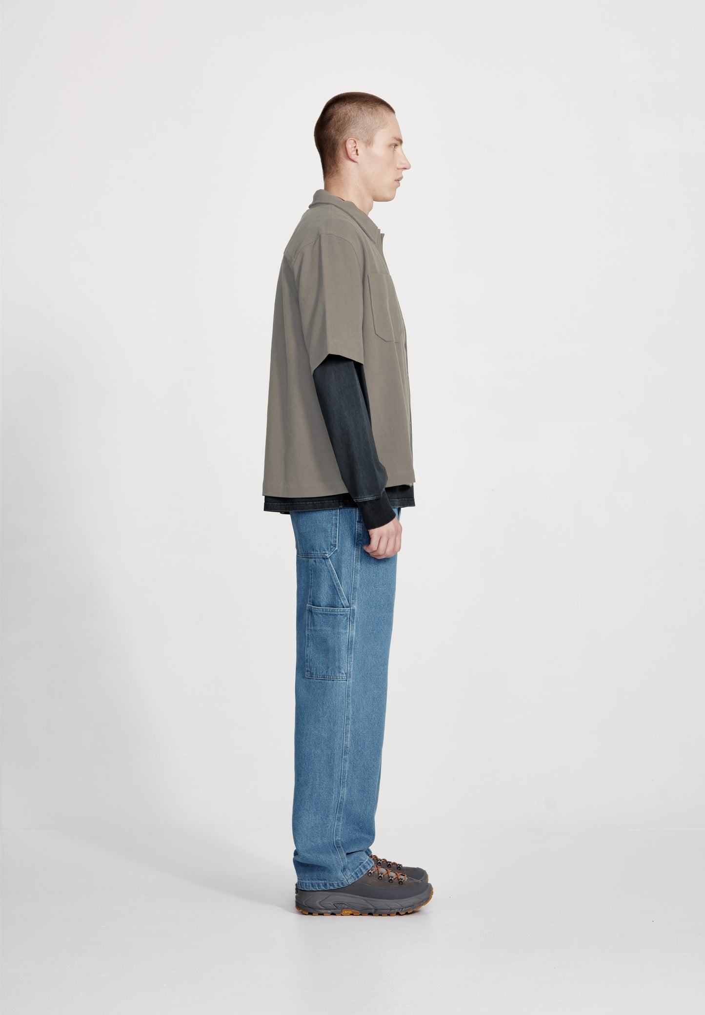 MENS BOX FIT OVERSHIRT, SMOKE