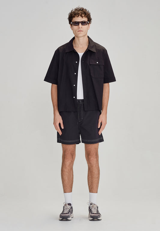 BOX FIT SHIRT, BLACK