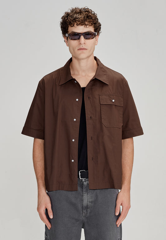 BOX FIT SHIRT, COCOA