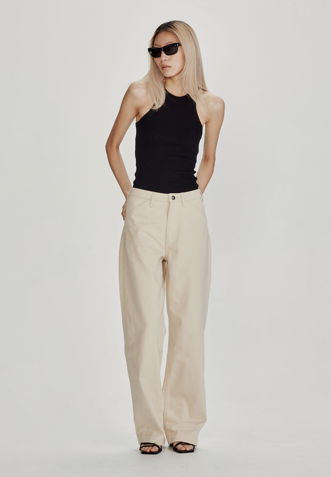 Gigi Drill Jean Beige