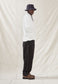 LINEN BLEND REC PANT, BLACK