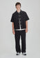 LINEN BLEND REC PANT, BLACK